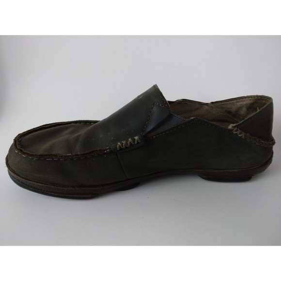 Olukai Moloa Dark Brown Leather Slip On Shoe Mens Size US 9 EUR 42 - Picture 4 of 9